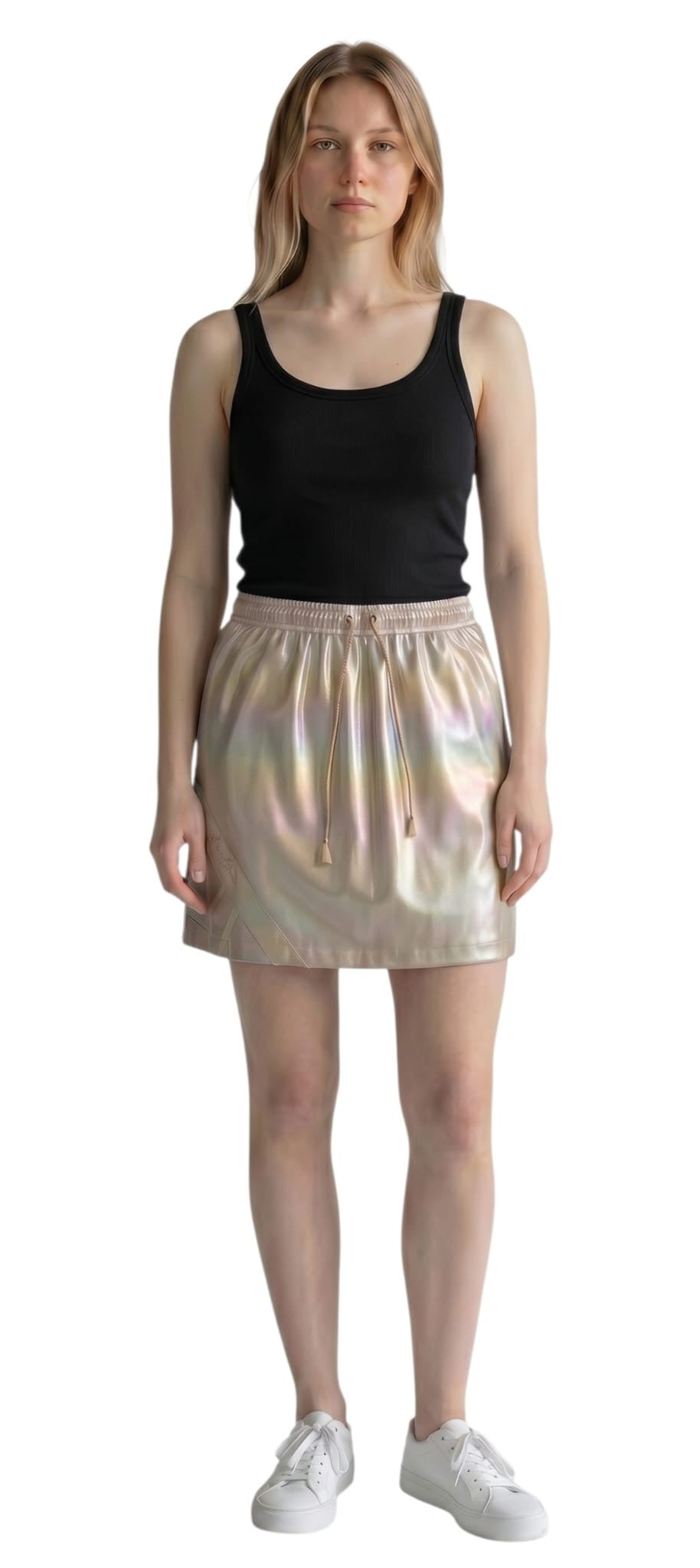 Jupe simili cuir beige holographique MaarieG